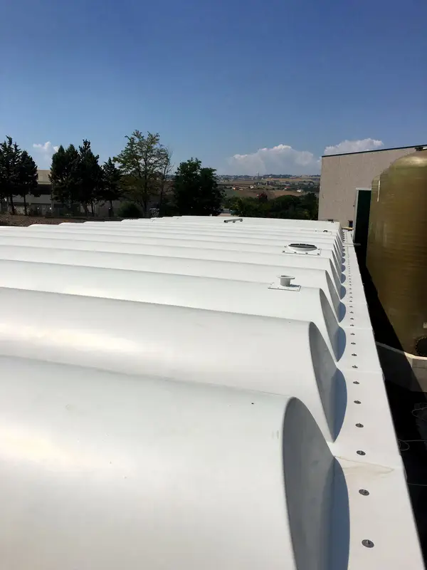 Copertura di vasca di stoccaggio liquami in provincia di Parma